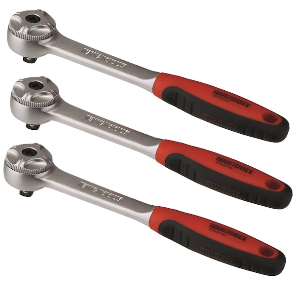3 Piece Mixed Drive 72 Teeth Ratchet Set